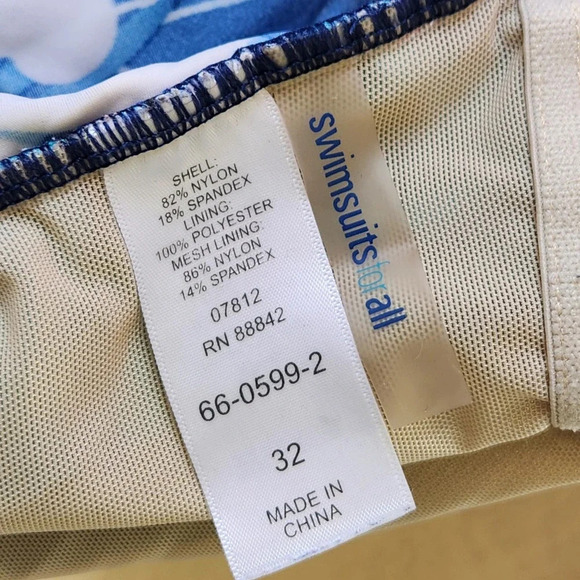 Swimsuits For All Floral One Piece Drape Size 32 - Picture 5 of 5